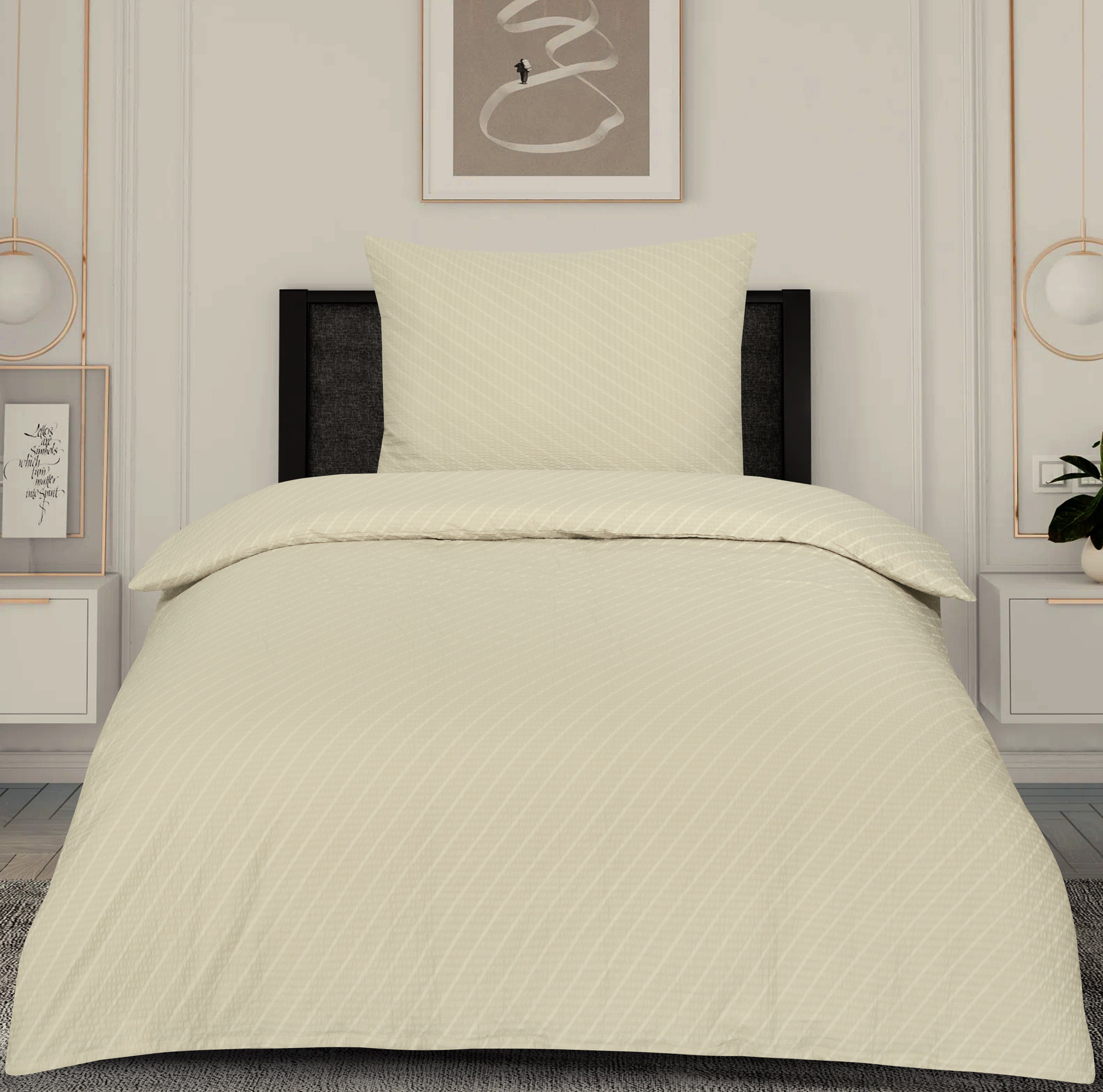 Betz Bettwäsche Set 100% Baumwolle – 2-teilig, Größe 135x200 Cm + 80x80 Cm, Mit Reißverschluss, Farbe Petrol